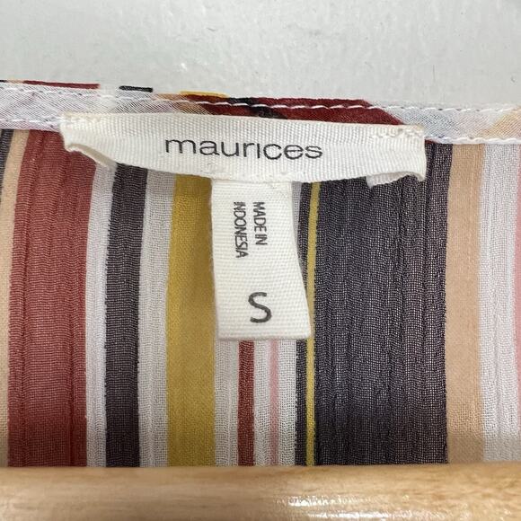 Maurices Poncho Blouse Womens Small Sheer Boho Festival Eclectic Retro Tassel - Picture 4 of 11